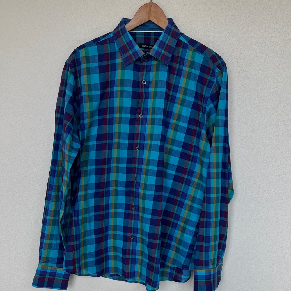 Bugatchi Multicolor Plaid Men's Shirt